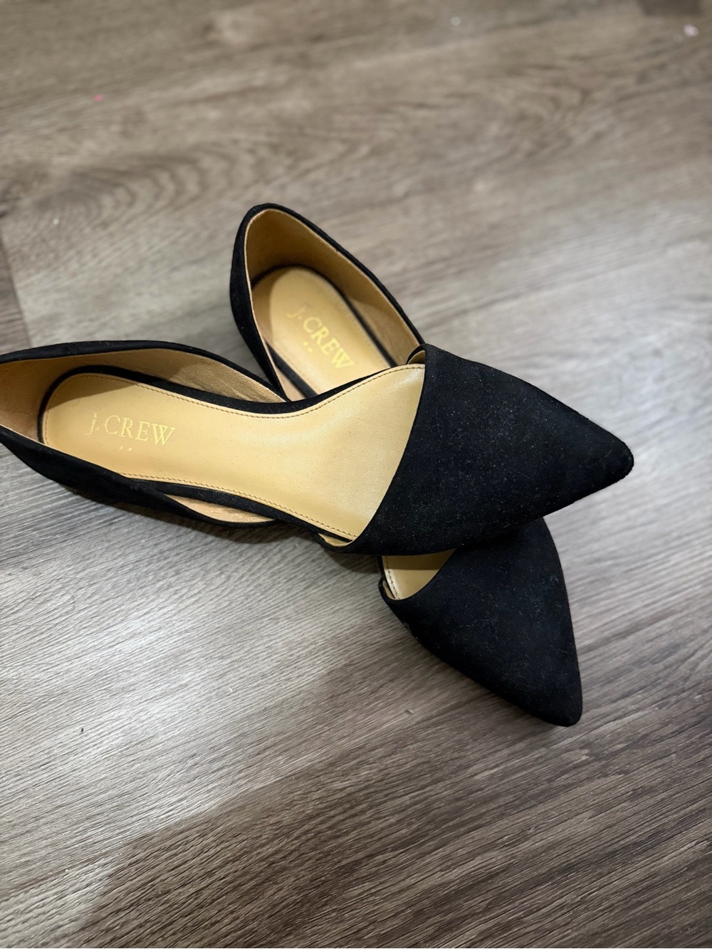 J. Crew Black Pointed D'Orsay Flats
